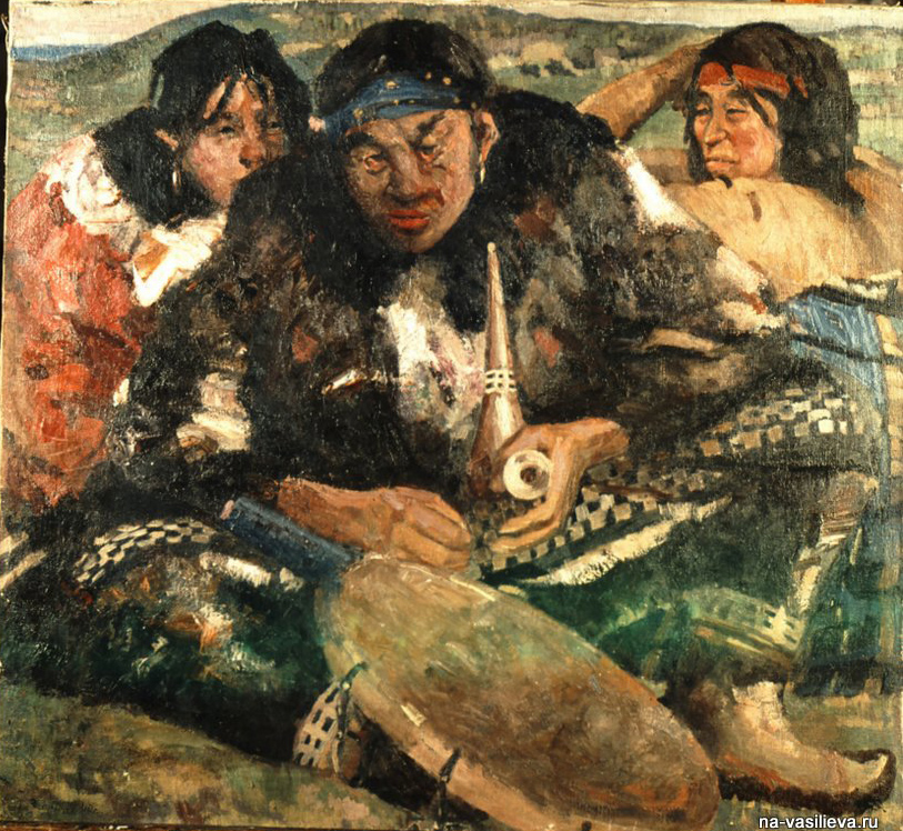 Картина Шаман с женами 1939 год.JPG
